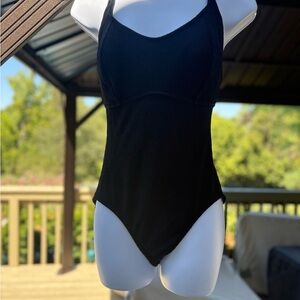 Eddie Bauer Black Women's One Piece Swimsuit, Size: 8